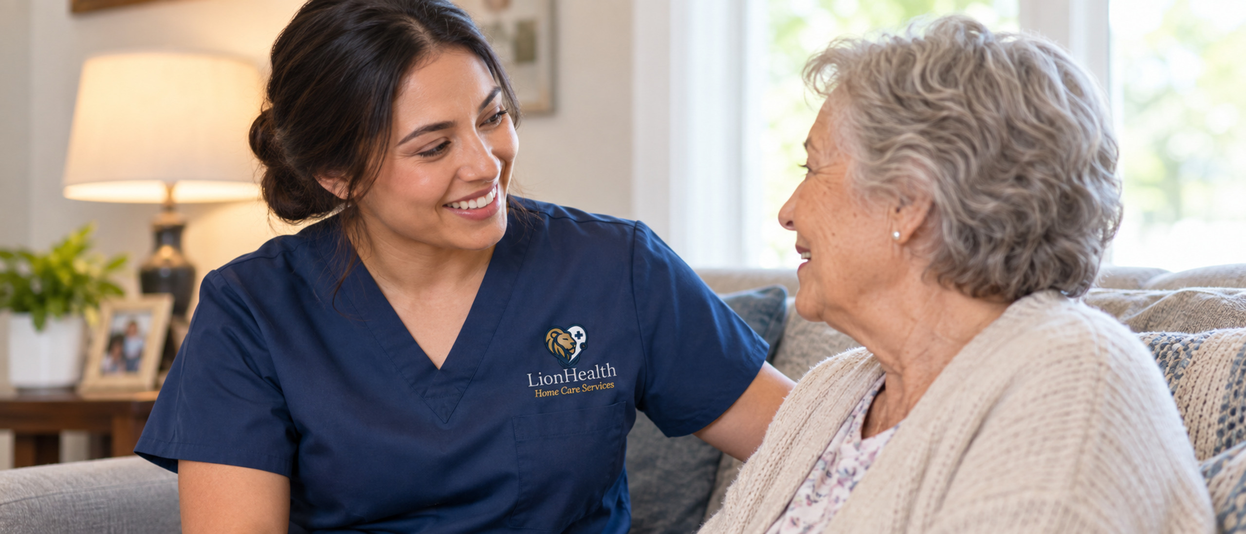 Clinician meeting with patients in their home